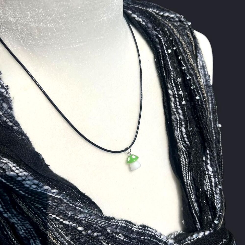 Green Mushroom Necklace